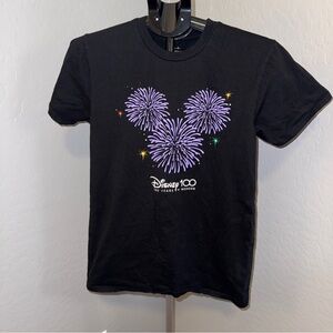 Disney 100 Years Fireworks Mickey Graphic Tee Black Size M